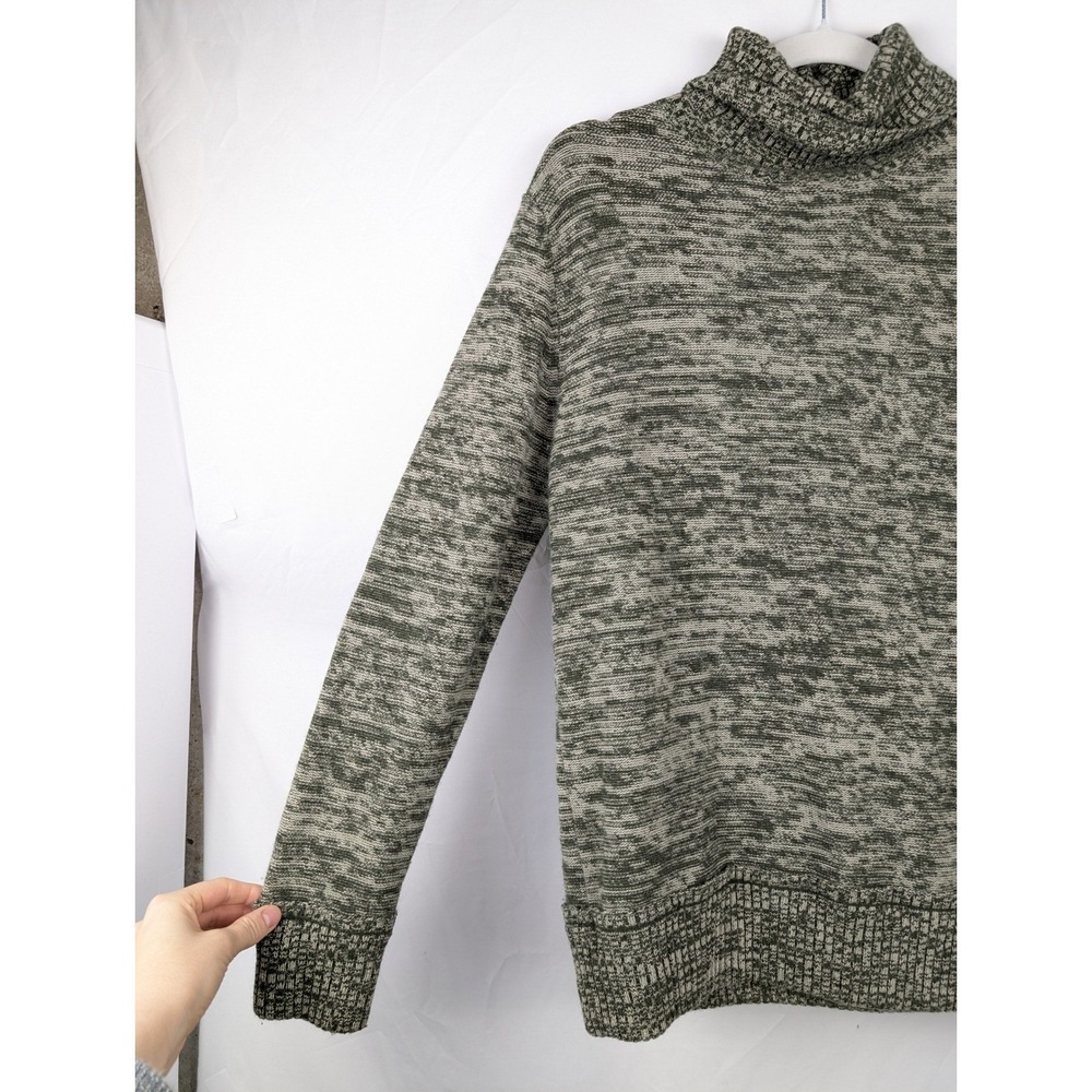 Cashmere Silk Angora Turtleneck Sweater Sz M Olive Cottagecore Minimalist Luxury - Picture 3 of 10